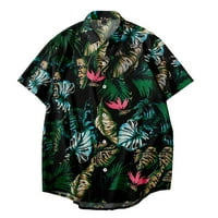 Havajska majica za muškarce Dječaci s kratkim rukavima niz casual pamučne plaže tropske kostime