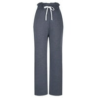 Ylioge Womens Normalni struk Dnevni pantalone za hapke Džebote Trendy Jesen Puna dužina Solidne hlače