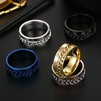 Unise modni titanijum čelični rimski brojevi uvidni lančani prsten za zabavu poklon nakita