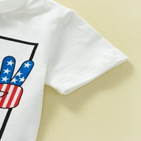 Dan nezavisnosti Baby Boys Outfits Ljetno slovo Ispis majica kratkih rukava i elastične zvjezdice Stripe