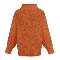 Guvpev ženska labava ležerna pulover okrugli vrat Duks debeli navojni pulover TOP - Orange XL