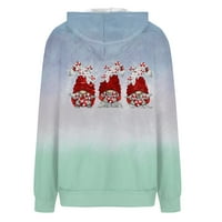 Prinxy ženske majice labavi kaučna dukserica Božićni tisak dugih rukava pulover vučnica kapuljača kapuljača