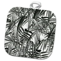3drose crno-bijelo vintage palmino ilustracija - držač lonca, prema