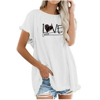 Zunfeo T majice za žene - svježe odabrane modne majice Casual Comfy T majice Pulover vrhovi bez rukava za posadu tiskani novi dolasci vrhovi bijelih 6