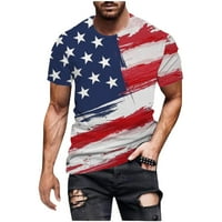 Kakina S Plus Veličina Muška majica Čišćenje Muškarci Ležerni okrugli vrat Popularno 3D digitalna zastava