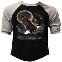 Muška orla divljina crna siva Raglan bejzbol majica 2x-velika crna siva