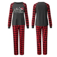 Božićne pidžame za obiteljske božićne ženske mama pisma plaćenog ispisa Top bluza + hlače Porodična odjeća pidžamas