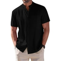 Puawkoer muška opruga i ljetna čvrsta boja sa džepom i revelkom i polumostom majice kratkih rukava majice
