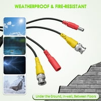-Geek 65FT žičana kabela, otporna na vatru pogodna žica otporna na habanje, video i sigurnosna kamera