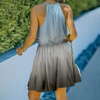 Ljetne haljine za žensko halter vrat seksi mini haljina boho ispis nacrtavanje rufffles Flowy Beach