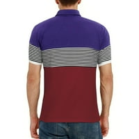 Muška majica Muška Springsummer Casual Sport Slim Fit Contrastning Patchwork Striped Cotton Rever Majica