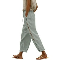 Šejske hlače za širine žene Žene Dukseri Žene Ležerne prilike visoke struk hlače Kapri hlače sa džepovima