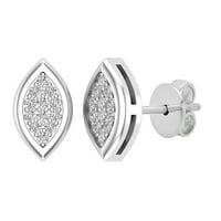 Kolekcija DazzlingRock okrugla bijela dijamantska markizna oblika Pushback Stud minđuše za žene u 10k