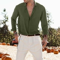 Muška pamučna posteljina majica muško ljeto pamučno posteljina od pune casual plus size košulje okreću