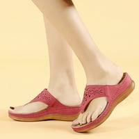 DMQupv sandale za žene niske pete Klinovi otvorene prozračne vezenje Žene sandale Ženske sandale žene