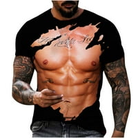 Taotanxi Muškarci Ležerni okrugli izrez Muscle 3D Digitalni ispis Pulover Fitness Sportske kratke hlače rukave majica Bluza Muška majica Majica ispod 10 dolara