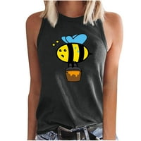 TUPHREGYOW ženski vrhovi pčelinji grafički kamisole y2k odjeća bez rukava bez rukava za žene ljetna