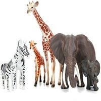 Safari zoo životinje figure igračke, realističke figurice za životinje u džungli, afričke divlje plastične životinje s lavom, slonom, žiraffe edukativno učenje Playset za mališane, djecu, djecu