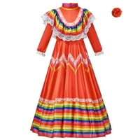 Rovga Toddler Outfit Sets Kids Child Meksička tradicionalna haljina Nacionalni stil Dance Dance Haljina