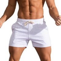 Jmntiy muške dukseve čvrste pamučne tri točke hlače Sportske elastične kratke hlače srednje struke