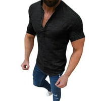 Corashan Fit košulje muške posteljine kratkih rukava majica bez kratkih košulja, ljetne majice bez rukava