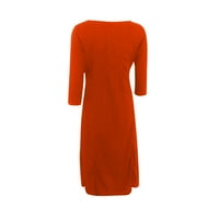 Ženske haljine klirence okrugli izrez Labava dužina gležnja tiskana letnja haljina naranče