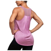 〖Yilirongyumm〗 Pink Tank TOP za žene Vrhovi vrhovi Termper Workout Trgovinska košulja Racerback Mesh Yoga Ženska bluza