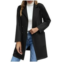 Lovskoo Blazer jakne za žene otvoreni prednji dugi rukav radni kancelarijski jakne Blazer pusti boje