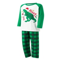 Eyicmarn Porodica koja odgovara Božićne pidžame, crtani dinosaurus Print dugih rukava + elastični okviri