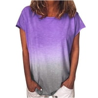 Ljetni vrhovi za žene Ležerne prilike, majica kratkih rukava s kratkim rukavima Tunički bluze na vrhu ženske odjeće Proljeće Purple Veličina XL
