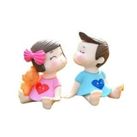 Dekorativni par Tematski poljubac Micro Pejzažni par ukrasi - Srce Print Par figurice - Vjenčani ukras