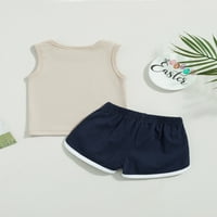 Dječak za bebe 4. jula Outfit USA prsluk Top majica bez rukava i zvijezde kratke hlače četvrti jul Baby