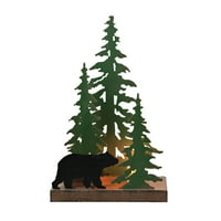 ZECKOS Black medvjed u šumi rustikalni metalni naglasak svjetlosne žarulje