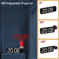 Lingstar 180-stupnjev rotacijski projekcijski sat 12 24h LED digitalni sat USB punjivi strop projektor