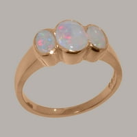 Britanska napravljena punog 18K ružičastog zlatnog prstena sa prirodnim prstenom za angažovanje opala