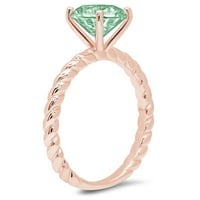 2.0ct sjajan okrugli rez VVS originalni sukob besplatan zeleni simulirani dijamantski čvrsti čvrst 18k ružičasta ruža zlatna dizajner svadbeni godišnjica angažman vjenčano zasjedanje prstena veličine 8.5