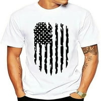 Haite Muškarci Dan neovisnosti Kratki rukav Basic Tee Fashion American Flag Ispiši bluzu za ispis mišića
