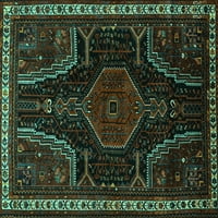 Ahgly Company Machine Persing Trgovina Perzijski tirkizni plavi tradicionalni prostirci, 4 'kvadrat