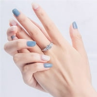 Sterling srebrni prsten za angažman za žene kruške i okrugli rez AAA kubična cirkonija obećava veličinu