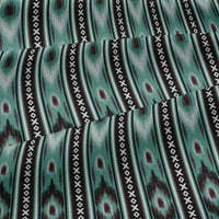 Onuone pamučni dres Dusty Teal Zelene tkanine Stripe i Ikat Etnički zanatski projekti Dekor tkanina Štampano dvorištem široko