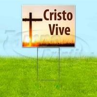 Cristo vive dvorišni znak, uključuje metalni stup