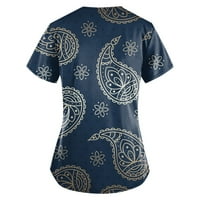 Ženski vrhovi bluza Radna odjeća kratki rukav Grafički otisci Dame Ljeto V-izrez Fashion Mornary 4xL