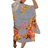 Niuer cvjetni print dugi kimono za žene otvorene prednje kardigance rube ljetove odjeće za kupaće kostimu