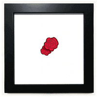 Amerika Red Rose Botani Crna Square Frame Slika zidna stolna