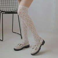 Šarmljivi par čarape Zatvori tanka crna čvrsta boja Brzo suho Vidi kroz čipku Cvjetni vez lolita stil