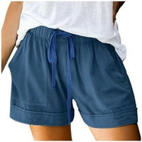 Iopqo kratke hlače za ženske kratke hlače Ženske spajanje Comfy struk hlače hlače labave elastične džepove