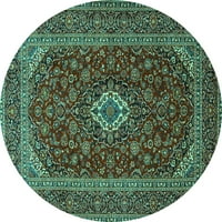Ahgly Company Zaodni okrugli medaljon tirkizni plavi tradicionalni prostirci, 8 'runda