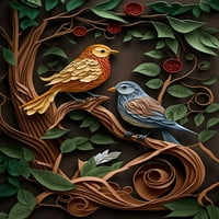 Papir Plumage - Quilled ptica platna zidna umjetnost