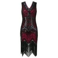 IOPQO MAXI haljina za žene Moda 1920S Vintage Gothic haljina plus veličina Sequin Tassel 20s Girl Party