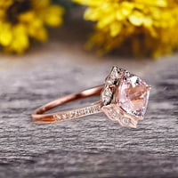 Iznenađujuće rez jastuka 1. Carat morgatni zaručnički prsten na 10k ružičastog zlata jedinstveno izgledaju